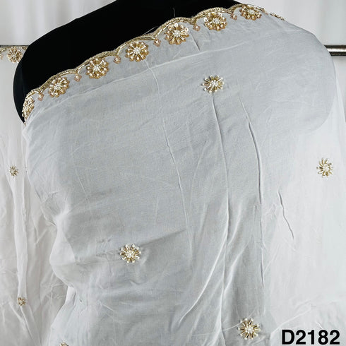 Dyeable Cut Dana Zari Sequins Organza Dupatta-D2182